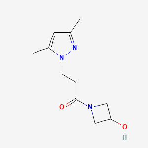 3-(3,5-dimethyl-1H-pyrazol-1-yl)-1-(3-hydroxyazetidin-1-yl)propan-1-one