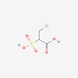 molecular formula C3H5ClO5S B14688879 Propanoic acid, 3-chloro-2-sulfo- CAS No. 35489-35-1