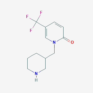 molecular formula C12H15F3N2O B1468889 1-(piperidin-3-ylmethyl)-5-(trifluoromethyl)pyridin-2(1H)-one CAS No. 1267151-62-1