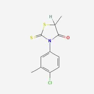 molecular formula C11H10ClNOS2 B14688915 3-(4-Chloro-m-tolyl)-5-methylrhodanine CAS No. 23517-60-4