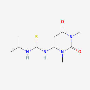 molecular formula C10H16N4O2S B14688918 1-Isopropyl-3-(1,2,3,6-tetrahydro-1,3-dimethyl-2,6-dioxo-4-pyrimidinyl)-2-thiourea CAS No. 31652-54-7