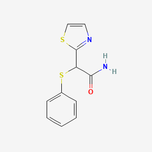 molecular formula C11H10N2OS2 B14688919 alpha-Phenylthio-2-thiazoleacetamide CAS No. 32081-51-9