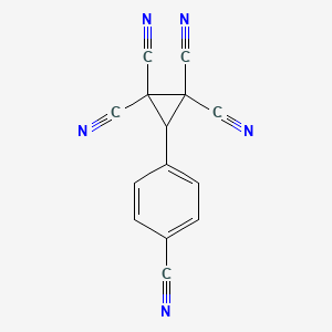 molecular formula C14H5N5 B14688988 3-(4-Cyanophenyl)cyclopropane-1,1,2,2-tetracarbonitrile CAS No. 23779-64-8