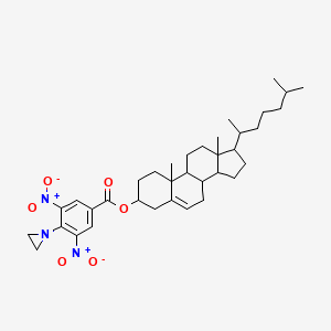 molecular formula C36H51N3O6 B14689004 Cholest-5-en-3-yl 4-(aziridin-1-yl)-3,5-dinitrobenzoate CAS No. 24147-54-4