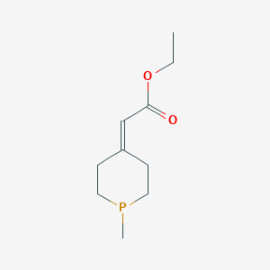 molecular formula C10H17O2P B14689038 Ethyl 2-(1-methylphosphinan-4-ylidene)acetate CAS No. 28399-79-3