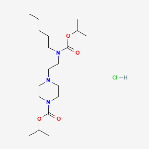 molecular formula C19H38ClN3O4 B14689088 1-Piperazinecarboxylic acid, 4-(2-(carboxypentylamino)ethyl)-, diisopropyl ester, hydrochloride CAS No. 24269-71-4