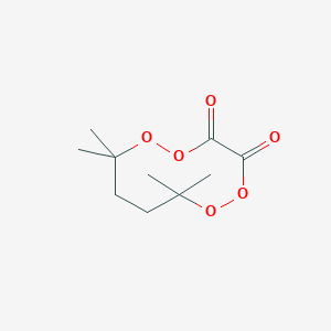 molecular formula C10H16O6 B14689099 7,7,10,10-Tetramethyl-1,2,5,6-tetroxecane-3,4-dione CAS No. 35551-08-7