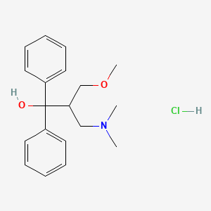 molecular formula C19H26ClNO2 B14689135 alpha-(2-(Dimethylamino)-1-(methoxymethyl)ethyl)benzhydrol hydrochloride CAS No. 27872-81-7