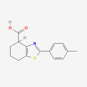 molecular formula C15H15NO2S B14689143 2-(4-Methylphenyl)-4,5,6,7-tetrahydro-1,3-benzothiazole-4-carboxylic acid CAS No. 33695-09-9