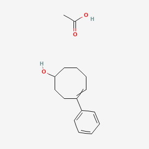 molecular formula C16H22O3 B14689177 Acetic acid;4-phenylcyclooct-4-en-1-ol CAS No. 25090-60-2