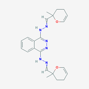 1-N,4-N-bis[(2-methyl-3,4-dihydropyran-2-yl)methylideneamino]phthalazine-1,4-diamine