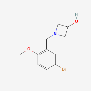 molecular formula C11H14BrNO2 B1468924 1-[(5-溴-2-甲氧基苯基)甲基]氮杂环丙醇 CAS No. 1343135-03-4