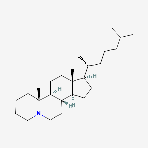 molecular formula C26H47N B14689264 (1R,3aS,3bS,10aR,10bS,12aR)-10a,12a-Dimethyl-1-(6-methylheptan-2-yl)hexadecahydrocyclopenta[f]pyrido[2,1-a]isoquinoline CAS No. 35319-37-0