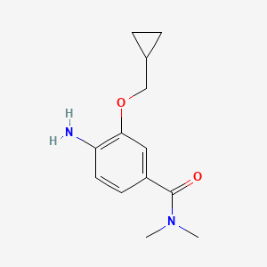molecular formula C13H18N2O2 B1468927 4-Amino-3-cyclopropylmethoxy-N,N-dimethylbenzamide CAS No. 1369821-27-1