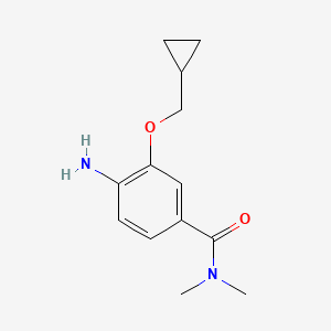 molecular formula C13H18N2O2 B1468927 4-amino-3-(cyclopropylmethoxy)-N,N-dimethylbenzamide CAS No. 1369821-27-1