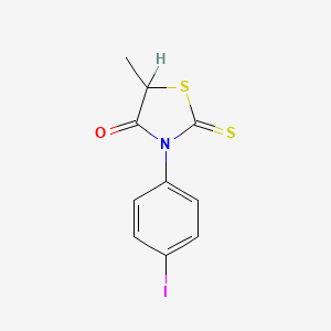 molecular formula C10H8INOS2 B14689279 3-(p-Iodophenyl)-5-methylrhodanine CAS No. 23517-45-5