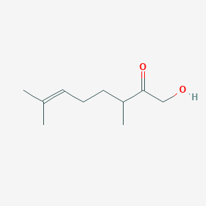 molecular formula C10H18O2 B14689312 1-Hydroxy-3,7-dimethyloct-6-EN-2-one CAS No. 24286-47-3