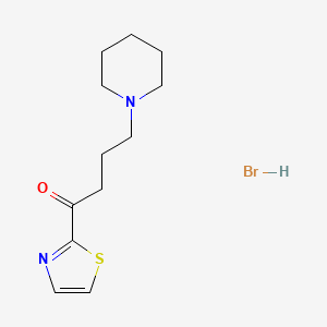 molecular formula C12H19BrN2OS B14689328 1-Butanone, 4-piperidino-1-(2-thiazolyl)-, hydrobromide CAS No. 33524-05-9