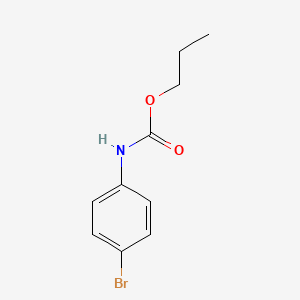 molecular formula C10H12BrNO2 B14689339 Carbamic acid, 4-bromophenyl-, propyl ester CAS No. 25203-35-4