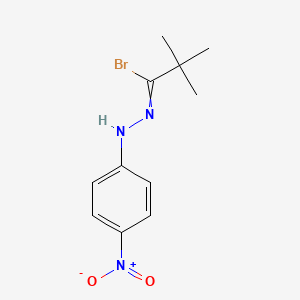 molecular formula C11H14BrN3O2 B14689345 2,2-Dimethyl-N-(4-nitrophenyl)propanehydrazonoyl bromide CAS No. 33491-21-3