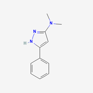 molecular formula C11H13N3 B14689349 N,N-Dimethyl-5-phenyl-1H-pyrazol-3-amine CAS No. 30120-50-4