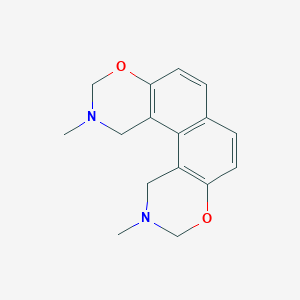 molecular formula C16H18N2O2 B14689353 2,11-dimethyl-1,3,10,12-tetrahydro-[1,3]benzoxazino[5,6-f][1,3]benzoxazine CAS No. 35141-72-1