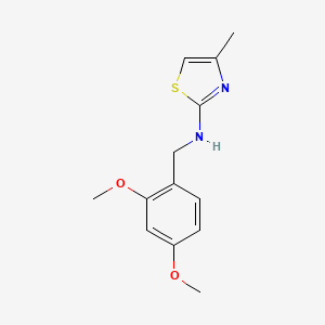 molecular formula C13H16N2O2S B1468939 N-[(2,4-dimethoxyphenyl)methyl]-4-methyl-1,3-thiazol-2-amine CAS No. 1283943-89-4