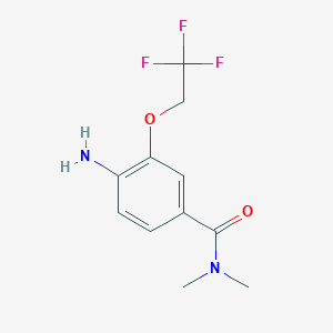 molecular formula C11H13F3N2O2 B1468940 4-Amino-N,N-dimethyl-3-(2,2,2-trifluoroethoxy)-benzamide CAS No. 1406158-66-4