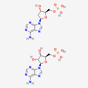 molecular formula C20H28N10O13P2 B14689437 [(2R,3S,4R,5R)-5-(6-aminopurin-9-yl)-3,4-dihydroxyoxolan-2-yl]methyl dihydrogen phosphate;[(2R,3S,5R)-5-(6-aminopurin-9-yl)-3-hydroxyoxolan-2-yl]methyl dihydrogen phosphate CAS No. 32070-56-7