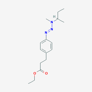 molecular formula C16H25N3O2 B14689444 Ethyl 3-{4-[(1e)-3-(butan-2-yl)-3-methyltriaz-1-en-1-yl]phenyl}propanoate CAS No. 34153-54-3