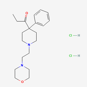 molecular formula C20H32Cl2N2O2 B14689478 1-Propanone, 1-(1-(2-morpholinoethyl)-4-phenyl-4-piperidyl)-, dihydrochloride CAS No. 25224-21-9