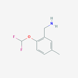 molecular formula C9H11F2NO B1468948 [2-(Difluoromethoxy)-5-methylphenyl]methanamine CAS No. 1342663-20-0