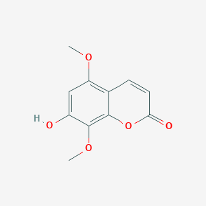 molecular formula C11H10O5 B14689534 7-Hydroxy-5,8-dimethoxy-2H-1-benzopyran-2-one CAS No. 32590-66-2