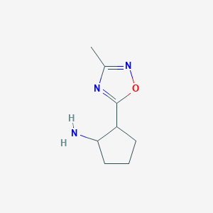 molecular formula C8H13N3O B1468961 2-(3-Methyl-1,2,4-oxadiazol-5-yl)cyclopentan-1-amine CAS No. 1341857-53-1