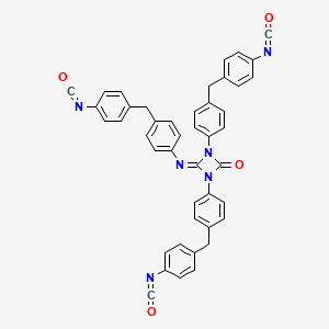 molecular formula C44H30N6O4 B14689727 1,3-Diazetidin-2-one, 1,3-bis(4-((4-isocyanatophenyl)methyl)phenyl)-4-((4-((4-isocyanatophenyl)methyl)phenyl)imino)- CAS No. 31107-36-5