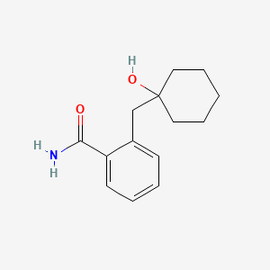 molecular formula C14H19NO2 B14689738 2-[(1-Hydroxycyclohexyl)methyl]benzamide CAS No. 23966-59-8