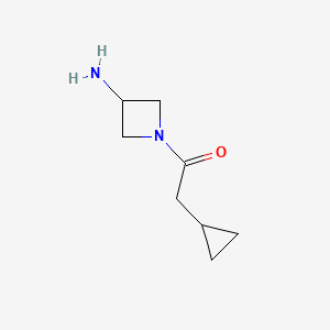 molecular formula C8H14N2O B1468976 1-(3-Aminoazetidin-1-yl)-2-cyclopropylethan-1-one CAS No. 1340349-54-3