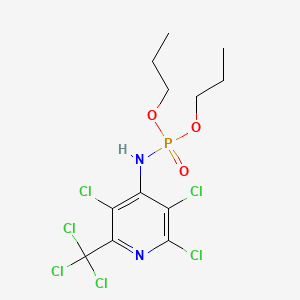 molecular formula C12H15Cl6N2O3P B14689772 Phosphoramidic acid, (2,3,5-trichloro-6-(trichloromethyl)-4-pyridyl)-, dipropyl ester CAS No. 24241-87-0