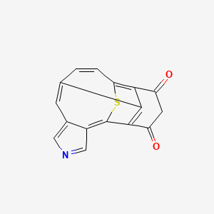 molecular formula C16H7NO2S B14689781 2-thia-6-azapentacyclo[8.6.2.03,12.04,8.011,16]octadeca-1(16),3,5,7,9,11,17-heptaene-13,15-dione CAS No. 23639-78-3