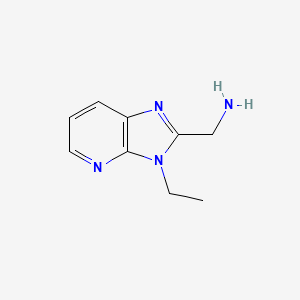 molecular formula C9H12N4 B1468979 (3-ethyl-3H-imidazo[4,5-b]pyridin-2-yl)methanamine CAS No. 1342822-13-2