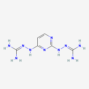 molecular formula C6H12N10 B14689818 Guanidine, 1,1'-((pyrimidine-2,4-diyl)diimino)DI- CAS No. 31414-51-4