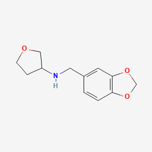 molecular formula C12H15NO3 B1468984 N-[(2H-1,3-benzodioxol-5-yl)methyl]oxolan-3-amine CAS No. 1343758-80-4