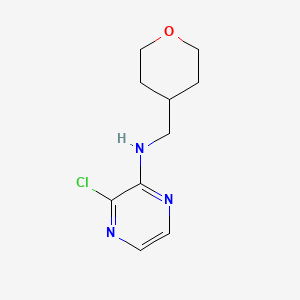 molecular formula C10H14ClN3O B1468989 3-chloro-N-[(oxan-4-yl)methyl]pyrazin-2-amine CAS No. 1340191-44-7