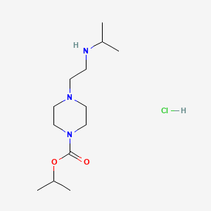 molecular formula C13H28ClN3O2 B14689893 1-Piperazinecarboxylic acid, 4-(2-(isopropylamino)ethyl)-, isopropyl ester, hydrochloride CAS No. 24269-65-6