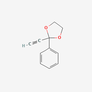 molecular formula C11H10O2 B14689894 2-Ethynyl-2-phenyl-1,3-dioxolane CAS No. 29568-62-5