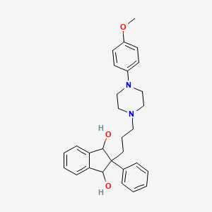 molecular formula C29H34N2O3 B14689899 1,3-Indandiol, 2-(3-(4-(p-methoxyphenyl)-1-piperazinyl)propyl)-2-phenyl- CAS No. 31888-29-6