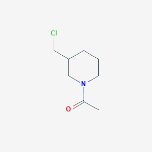 molecular formula C8H14ClNO B1468992 1-[3-(Chloromethyl)piperidin-1-yl]ethan-1-one CAS No. 1082844-32-3