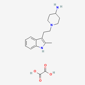 molecular formula C18H25N3O4 B14689929 1-[2-(2-methyl-1H-indol-3-yl)ethyl]piperidin-4-amine;oxalic acid CAS No. 35633-78-4