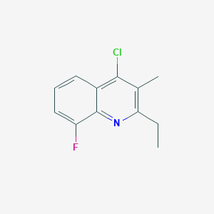 molecular formula C12H11ClFN B1468996 4-Chloro-2-ethyl-8-fluoro-3-methylquinoline CAS No. 1341110-02-8