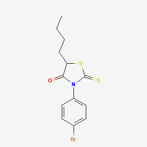 molecular formula C13H14BrNOS2 B14689985 3-(p-Bromophenyl)-5-butylrhodanine CAS No. 23554-93-0